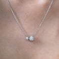 thumbnail image 4 of JeenMata April Birthstone Pendant Two Stones Necklace - in White Gold Plating Over Silver, 4 of 6