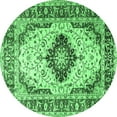 thumbnail image 1 of Ahgly Company Indoor Round Medallion Emerald Green Traditional Area Rugs, 4' Round, 1 of 4