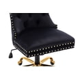 thumbnail image 4 of Guyou Modern Swivel Office Chair, Velvet Fabric Button Tufted And Nailhead Trim Accent Chair With Upholstery, Black, 4 of 12