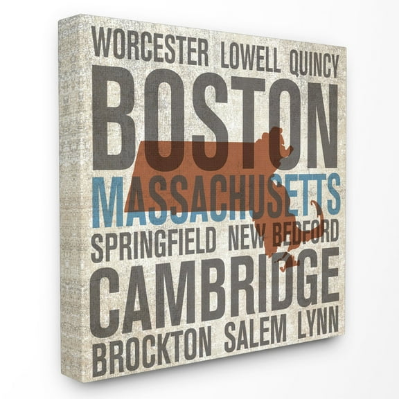 The Stupell Home Decor Collection Massachusetts Towns And Cities Wall Art