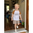thumbnail image 4 of BemeyourBBs Toddler Baby Boy Summer Clothes Daddy's Mini Baby Boy Outfit Casual Letter Print Crew Neck Short Sleeve Tops and Plaid Shorts Set, 4 of 9