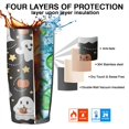 thumbnail image 7 of 20oz Tumblers Halloween Ghosts with Pumpkins and Stars Stainless Steel Vacuum Insulated Double Wall Travel Tumbler Cups Mug with Lid and Straw,Cleaning Brush for Cold & Hot Drinks, 7 of 7
