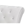 thumbnail image 5 of Baxton Studio Pease Chaise Longue en Similicuir Capitonné Blanc, 5 of 5