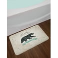 thumbnail image 2 of Bear Bath Mat, Vintage Wildlife Label Hunting Theme Icon with Random Dots Predator Paws, Non-Slip Plush Mat Bathroom Kitchen Laundry Room Decor, 29.5 X 17.5 Inches, Tan Black Mint Green, Ambesonne, 2 of 2