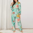 thumbnail image 2 of Fotbe Elephant and Flowers Pattern Long Sleeve Pajama Set for Women,Sleepwear Set,2-piece Loungewear Set,Soft PJs Comfy Nightwear with Pockets -XX-Large, 2 of 7