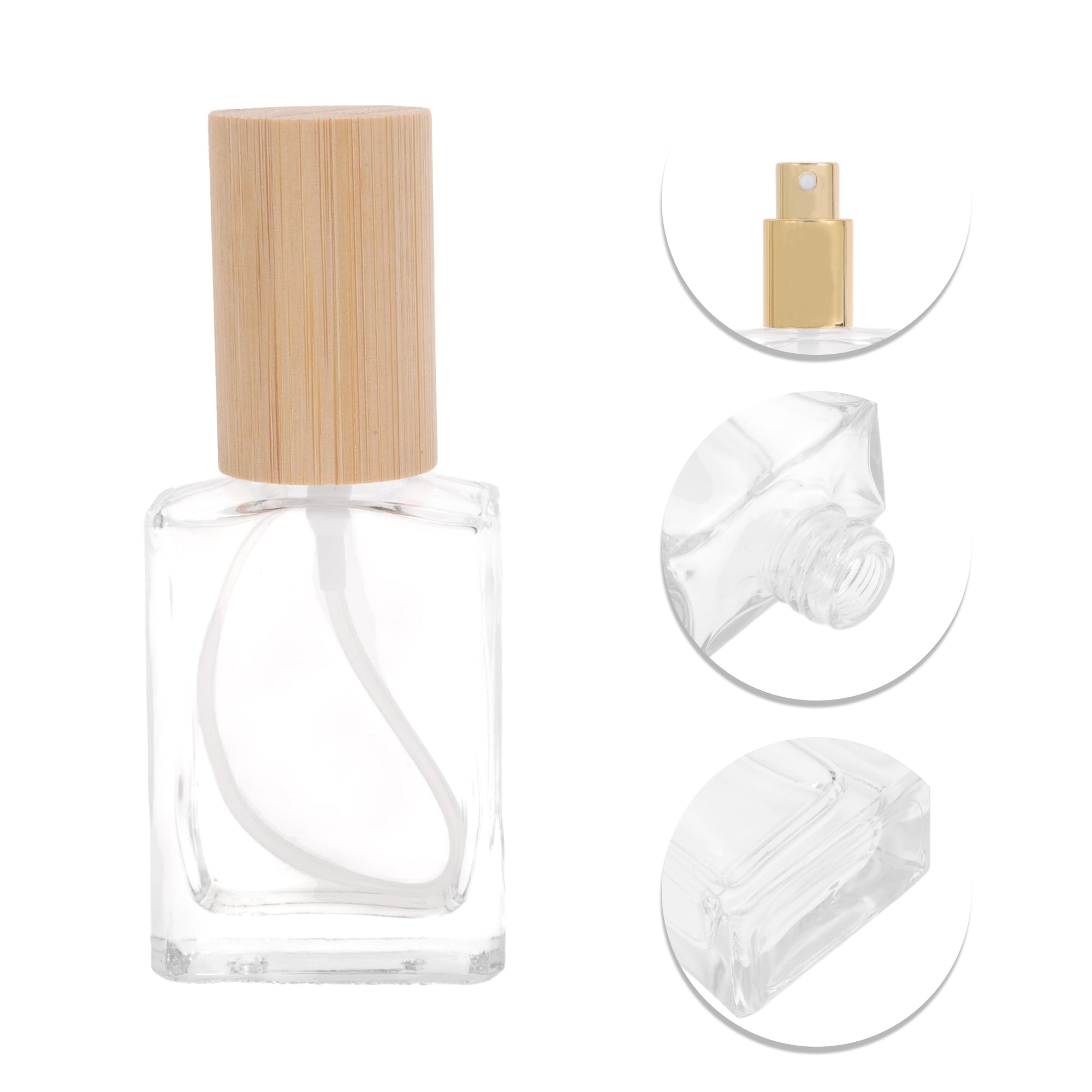 Unique Bargains Perfume Bottle 30ml/1oz Gold Tone 1 Pcs Flat Square Bottle
