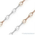 thumbnail image 2 of 2.5mm Faceted Marina / Mariner Link Italian Chain Necklace in 2-Tone .925 Sterling Silver w/ 14 RG & Rhodium, 2 of 2