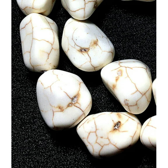 U8MO 15x20mm Pretty White Turquoise Nugget Loose Beads 16"