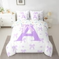 thumbnail image 2 of Erosebridal Monogrammed A Bedding Sets Full Size, Cute Bow-tie Comforter Sets with Sheets, Initial Letter Reversible Bed Set, Lightweight Bedroom Decor, 7 Pieces, 2 of 4
