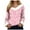 A-Pink, variant on Rotm Christmas Sweatshirts for Women Fall T Shirts Christmas Snowflake Graphic Tee Tops Long Sleeve V Neck Plush Trim Pullover(Pink,L)