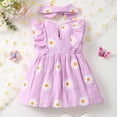 thumbnail image 6 of MEZZALL Summer Baby Girls Dress With Flower Print Sleeveless Dress And Headband Toddler Fashion O-Neck Birthday Dresses, 6 of 9