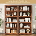 thumbnail image 4 of Richya Modern Walnut 6-Tier Bookshelf – Open Storage Bookcase for Living Room, Study, Office, 4 of 7