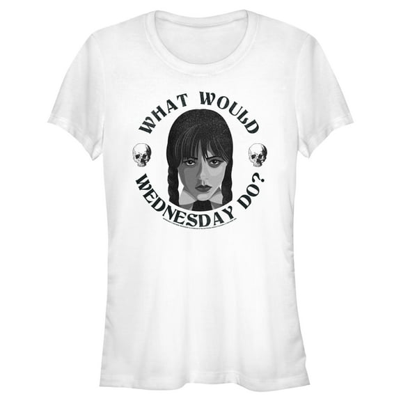 Junior's Wednesday What Would Wednesday Do?  Graphic Tee White Medium