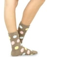 thumbnail image 3 of TeeHee Fashionable Cozy Fuzzy Slipper Crew Socks for Women 5-Pack (Polka Dots), 3 of 6