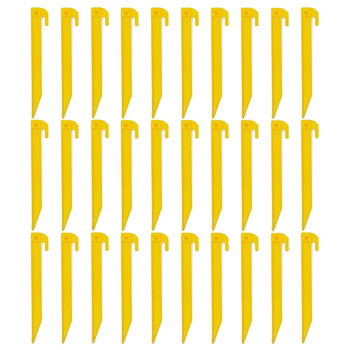 Lot of 4 Yellow Plastic Spike Camping Shelter Tent Canopy Net Nail Stakes 