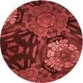 thumbnail image 1 of Ahgly Company Indoor Round Patterned Crimson Red Area Rugs, 8' Round, 1 of 6