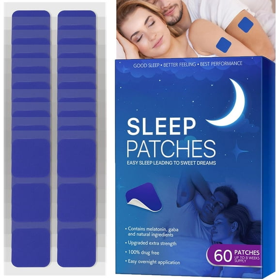 Sleep Patches, 60 Pack Upgraded Deep Sleep Patches for Adults, Made of All-Natural Ingredients, for Men and Women, Highly Breathable and Suitable for Hot Weather,Easy to Use That Last All Night