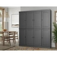 thumbnail image 6 of 100% Solid Wood Kitchen Pantry Storage Cabinet with Solid Doors, Adjustable Shelves and 2-Drawers, Gray, 6 of 6