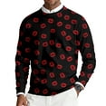 thumbnail image 4 of Fgvctg Romantic Valentine's Day Sweater Men Crewneck Ribbed Knit Sweater Love Heart Print Dressy Slim Fit Long Sleeve Pullover Sweaters Spring Lightweight Clothes Black S, 4 of 6