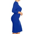 thumbnail image 2 of Women's Plus Size Mock Neck Mini Dress Lightweight 3/4 Sleeve Bodycon Fit, 2 of 5