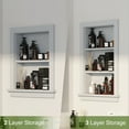 thumbnail image 4 of Hironpal Grey 3-Tier Recessed Wall Mount Storage Cabinet – Sturdy Fully Assembled Wooden Utility Storage Shelf – Ideal for Home Kitchen, Bathroom, Laundry, Medicine Cabinet, 4 of 7