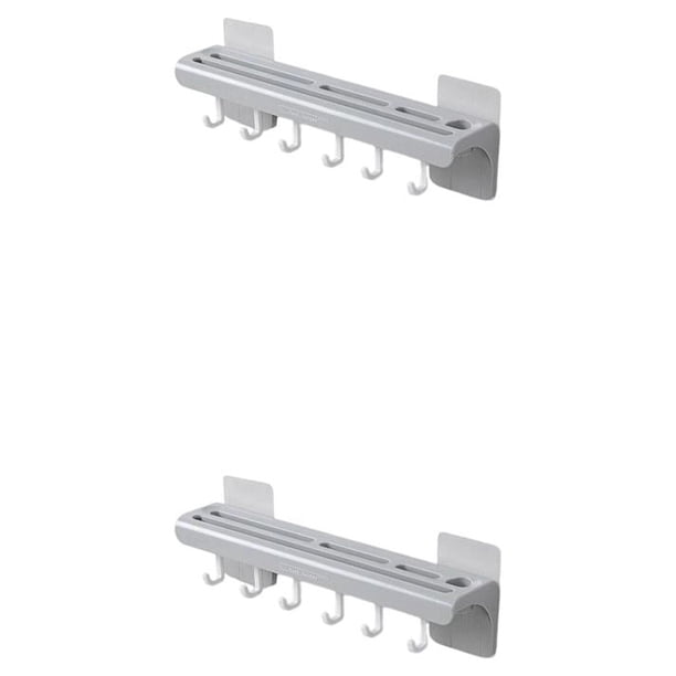 Yuarrent Soporte para rebanadora montado en la pared Barra de plástico para el hogar Estante multifuncional para el hotel Estante para Gris 2piezas