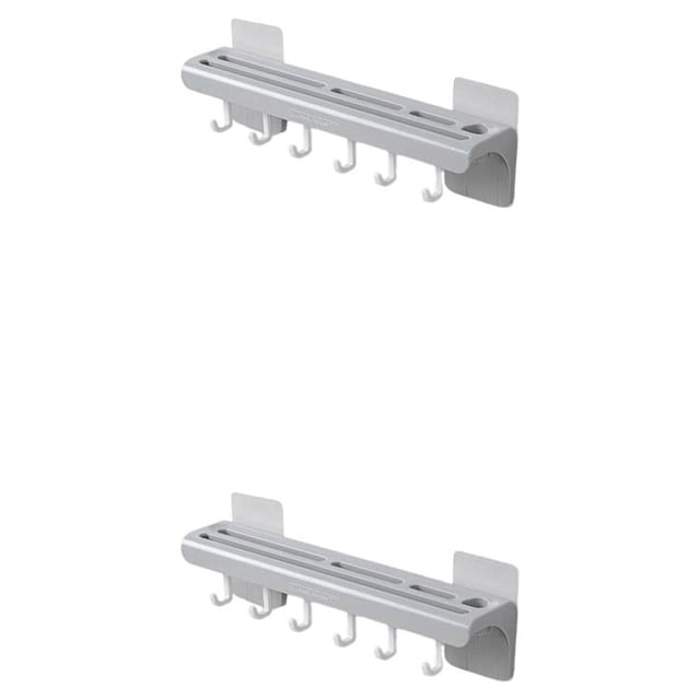 Yuarrent Soporte para rebanadora montado en la pared Barra de plástico para el hogar Estante multifuncional para el hotel Estante para Gris 2piezas