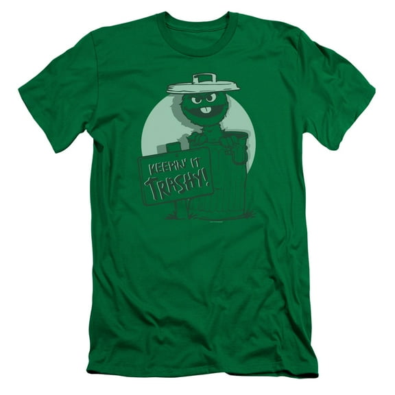 Sesame Street Keepin It Trashy S/S Adult 30/1 T-Shirt Kelly Green