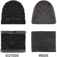 thumbnail image 4 of Morttic Mens Winter Beanie Hats Scarf Set Warm Knit Hats Skull Cap Neck Warmer with Thick Fleece Lined (Black), 4 of 5