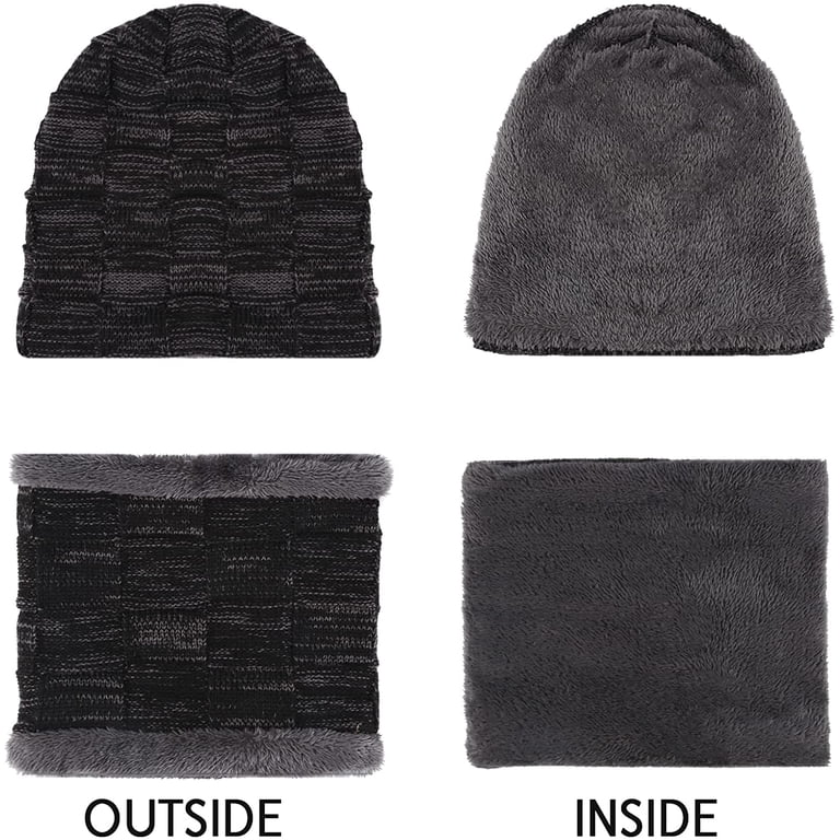 Bonnet et écharpe de Ski pour homme, bonnet d'hiver en laine chaude, tricot côte