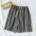 thumbnail image 2 of CHUOU Men's Cotton Spring/summer Thin Shorts Loose Fitting Comfortable And Simple Checkered Home Pants, 2 of 3
