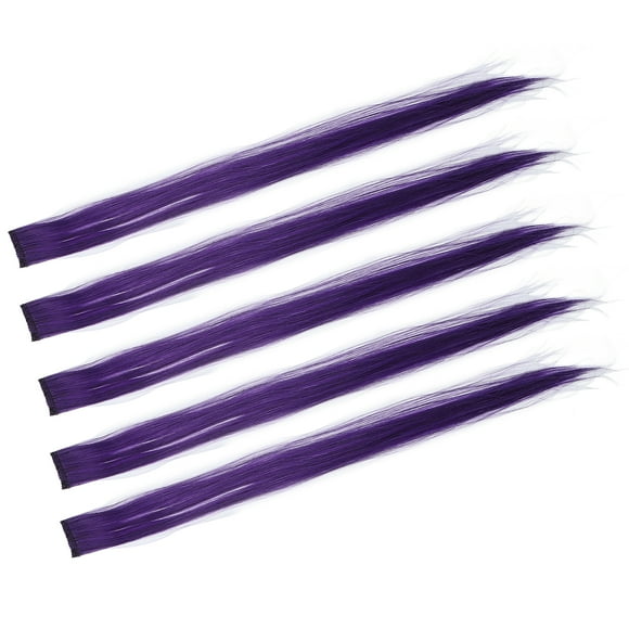 Hair Pieces, Gradient 5pcs  And Seamless Highlights Colorful Hair Extension Clip Long Hair Hairpiece  For Daily Use For Party White,Purple,Pink Purple And Grey,Gold