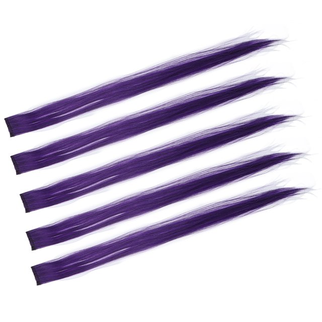 Colorful Hair Extension Clip, Long Hair Hairpiece Female Long Hair Hair Pieces Gradient For Daily Use For Party White,Purple,Pink Purple And Grey,Gold