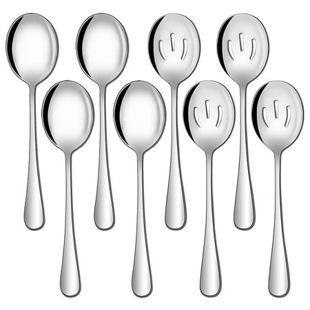 

8PCS 8.5 Inches Stainless Steel Serving Slotted Spoons Set for Buffet