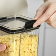 thumbnail image 5 of LHWEN Square Transparent Airtight Jar Fresh Keeping Box Kitchen Grain Storage Jar Snack Dried Fruit Container Stackable Space-Saving Design Plastic Airtight Lid Keeps Food Fresh Ideal for Flour Sugar, 5 of 8