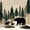 Green, variant on Manfei Winter Bear Twin Comforter Sets,Wild Woodland Print Bedding Set,Green,Black Reversible,2pcs,1 Comforter and 1 Pillowcase
