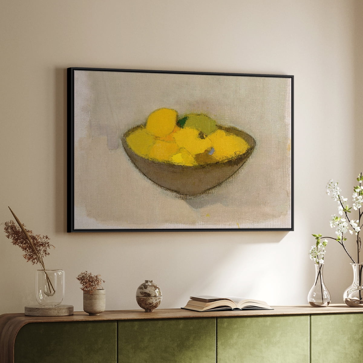 Vintage Botanical Print-LXXI By Wexford Home Framed in Black Wood Gallery Wrapped Canvas 17 in. x 25 in.