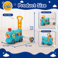 thumbnail image 4 of JoyStone 3-in-1 Musical Baby Walker and Activity Center for Toddlers, Ride-On Train with Sensory Play Panel, Early Learning Push Toy Gift for Infants, Blue, 4 of 13