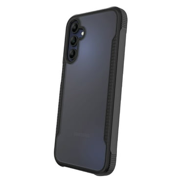 onn. Dual-Layer Phone Case for Samsung Galaxy A15 5G - Black/Clear