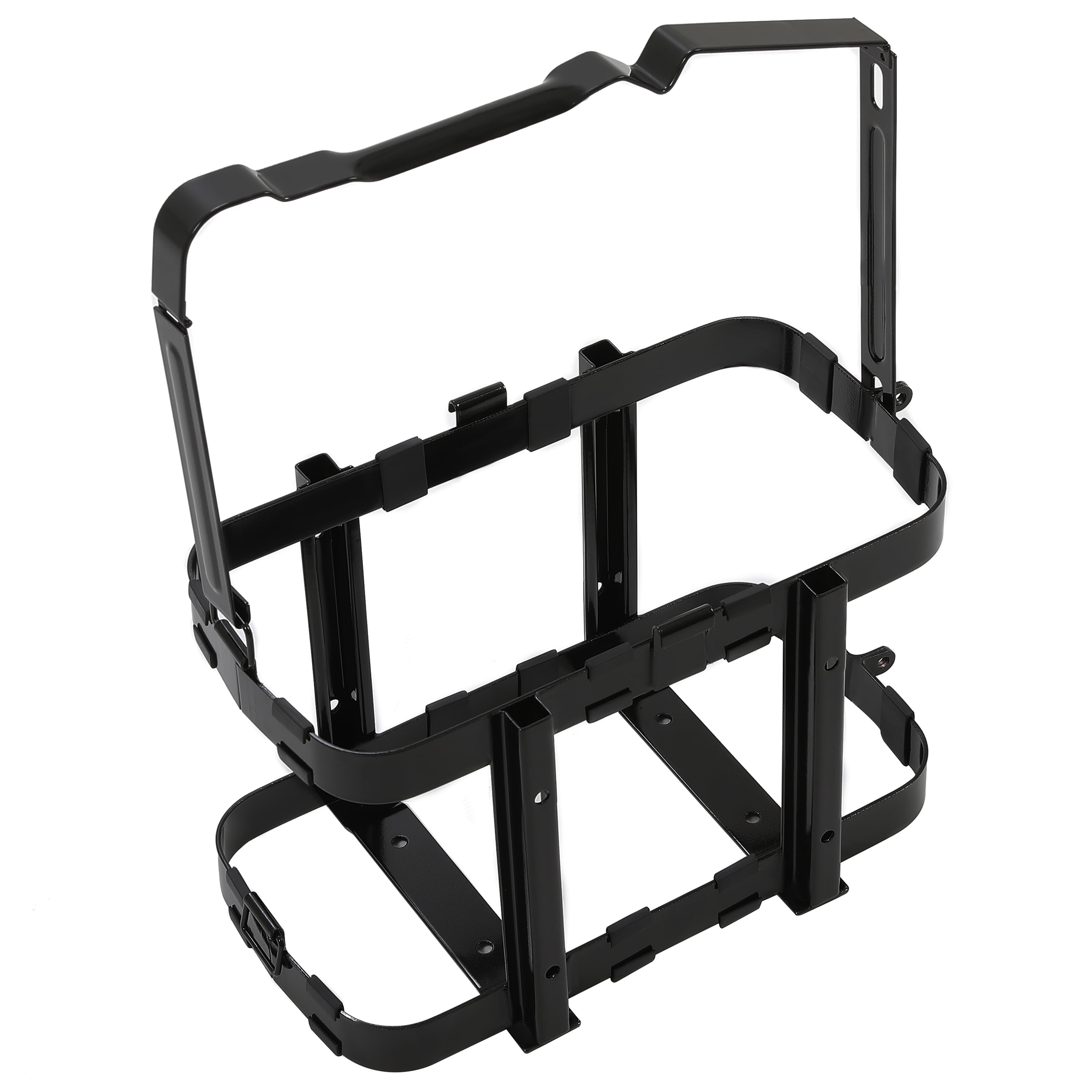 KOJEM Gas Can Holder for 5 Gallon Steel Jerry , Can Fuel Tank Petrol Diesel Storage Can Holder,  Black Electrophoresis - Securely Transport Your Fuel with Ease