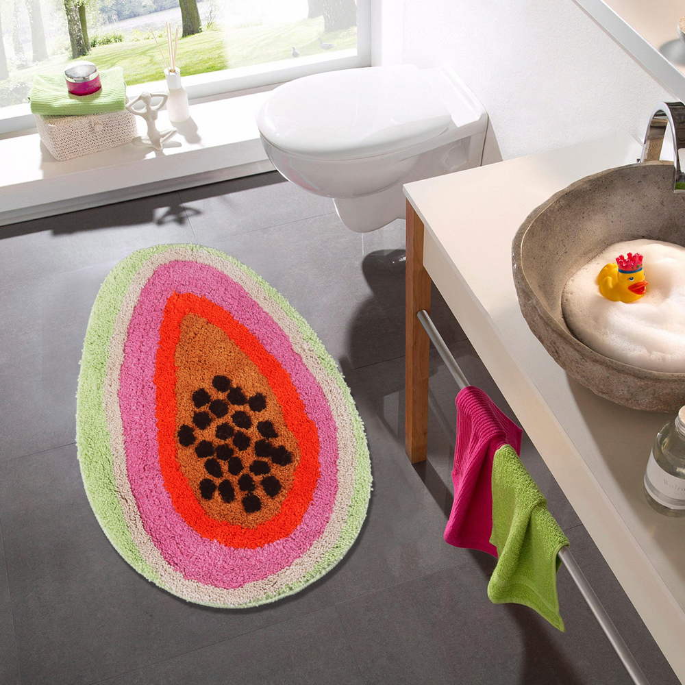 yingda1992 Passion Fruit Shaped Bath Mat Cartoon Non-Slip Bathroom Rug Soft Bathmat for Bedroom Kitchen Home Decor 18.5x25.6in