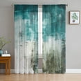 Abstract Art Rock Ocean Oil Painting Sheer Curtains Living Room Bedroom