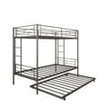 thumbnail image 5 of Twin Over Twin Bunk Bed with Trundle, Metal Space-Saving Design For Young Teens and Adults, Easy Assembly, K86, 5 of 10