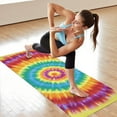 thumbnail image 6 of Colorful Rainbow Tie Dye Spiral Pattern Hot Yoga Mat Towel Non Slip for Hot Yoga - Quick-Drying Yoga Mat Cover with 4 Corner Pockets with Travel Bag - Hot Yoga Towel Non Slip 70"x26", 6 of 6
