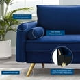 thumbnail image 5 of Sofa, Velvet, Blue Navy, Modern Contemporary Urban Design, Living Lounge Room Hotel Lobby Hospitality, 5 of 9