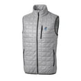 thumbnail image 2 of Men's Cutter & Buck  Gray Kansas Jayhawks Alumni Logo Rainier PrimaLoft Eco Insulated Full-Zip Puffer Vest, 2 of 3