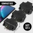 thumbnail image 5 of Maximm 3-Outlet Adapter Plug, Splitter Plug Outlet Expands Single Outlet Into 3 Outlets, Portable Wall Outlet Adapter Perfect for Travel and Cruise Ship Essentials, 3-Prong, UL Listed, Black, 5 of 8