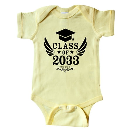 

Inktastic Class of 2033 with Graduation Cap and Wings Gift Baby Boy or Baby Girl Bodysuit