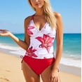 thumbnail image 2 of DHFJKG Tropical Floral Tankini Swimsuits For Women 2 Piece Swimwear Set Hawaiian V Neck Cross-Back Top High Waisted Briefs Bottom Holiday Beachwear, 2 of 4