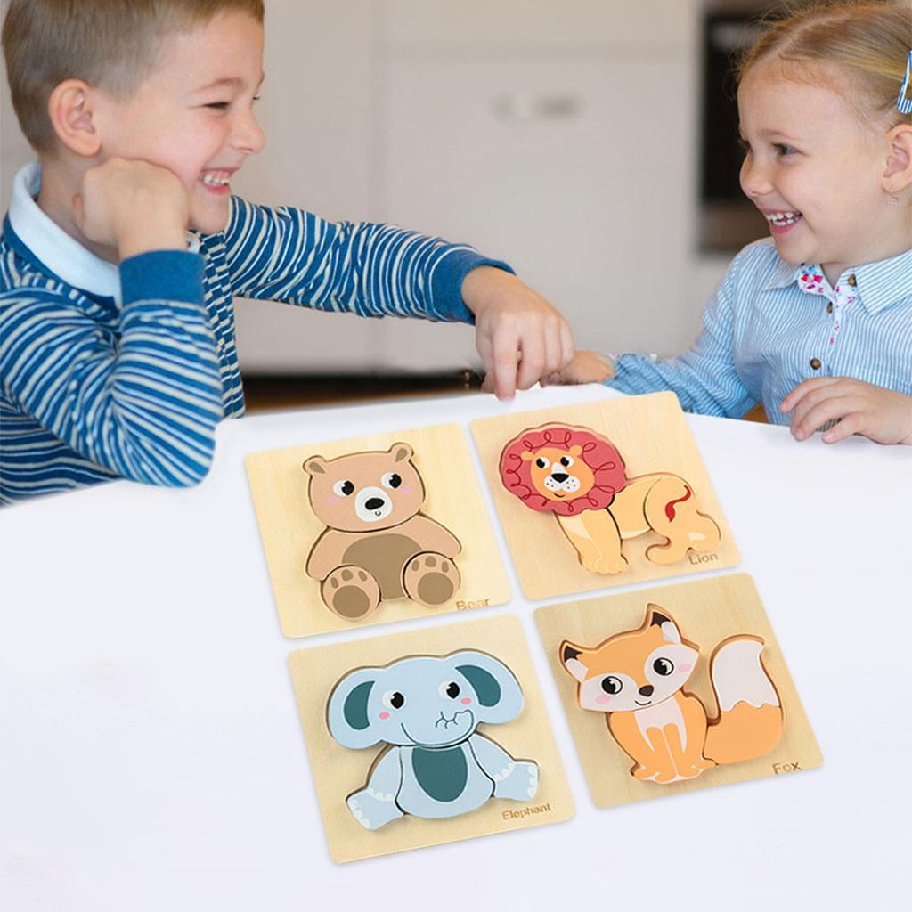 LeeQinersw Cartoon Jigsaw 3D Puzzle Brain Teasers Building Board Early Learning Educational Animal puzzle